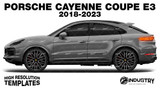Porsche Cayenne Coupe E3 2018-2023 - Side Car template | Glossy