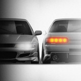 Nissan Silvia S13 Uras Type S 1988-1998 - Full Car template | Front and Rear