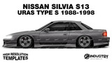 Nissan Silvia S13 Uras Type S 1988-1998 - Side Car template | Matt
