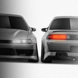 Nissan Silvia S14 Kouki J Blood 1996-1998 - Full Car template | Front and Rear