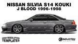 Nissan Silvia S14 Kouki J Blood 1996-1998 - Side Car template | Matt