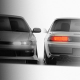 Nissan Silvia S14 Kouki Aggressive Line 1996-1998 - Full Car template | Front and Rear