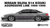 Nissan Silvia S14 Kouki Aggressive Line 1996-1998 - Side Car template | Glossy