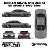 Nissan Silvia S14 Zenki BN Sports V2 1993-1996 - Full Car template | Matt