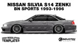 Nissan Silvia S14 Zenki BN Sports V2 1993-1996 - Side Car template | Glossy