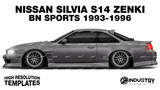Nissan Silvia S14 Zenki BN Sports V2 1993-1996 - Side Car template | Matt