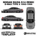 Nissan Silvia S14 Zenki D-Max Type 2 1993-1996 - Full Car template | Matt