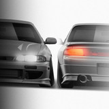 Nissan Silvia S14 Zenki D-Max Type 2 1993-1996 - Full Car template | Front and Rear
