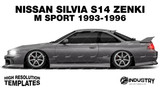 Nissan Silvia S14 Zenki M Sport 1993-1996 - Side Car template | Matt