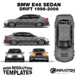 BMW E46 Sedan Drift - Full Car template | Glossy