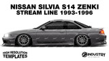 Nissan Silvia S14 Zenki Origin Labo Stream Line 1993-1996 - Side Car template | Glossy