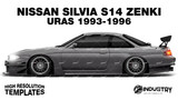 Nissan Silvia S14 Zenki Uras 1993-1996 - Side Car template | Glossy