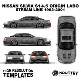 Nissan Silvia S14.5 Origin Labo Stream Line 1993-2001 - Full Car template | Matt