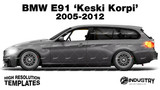 BMW E91 'Keski Korpi' Drift Spec 2005-2012 - Side Car template | Glossy