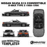 Nissan Silvia S13 Convertible D-Max Type 3 1988-1998 - Full Car template | Glossy