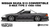Nissan Silvia S13 Convertible D-Max Type 3 1988-1998 - Side Car template | Matt
