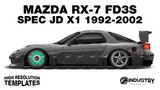 Mazda RX-7 FD3S Spec JD X1 'James Deane' 1992-2002 - Side Car template | Glossy