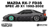 Mazda RX-7 FD3S Spec JD X1 'James Deane' 1992-2002 - Side Car template | Matt