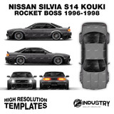 Nissan Silvia S14 Kouki Rocket Boss 1996-1998 - Full Car template | Glossy