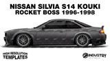 Nissan Silvia S14 Kouki Rocket Boss 1996-1998 - Side Car template | Matt