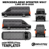 Mercedes-Benz Sprinter W907 L3H2 2018-2025 - Full Car template | Glossy