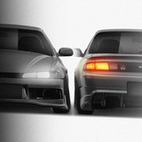 Nissan Silvia S14 Kouki Origin Labo Racing Line V2 1996-1998 - Full Car template | Front and rear