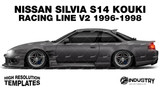 Nissan Silvia S14 Kouki Origin Labo Racing Line V2 1996-1998 - Side Car template | Matt