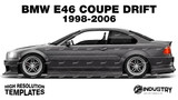 BMW E46 Coupe Drift 1998-2006 - Side Car template | Glossy