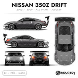 Nissan 350z Drift No Bumper 2002-2009 - Full Car template | Glossy