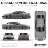 Nissan Skyline ER34 Uras 1998-2001 - Full Car template | Glossy