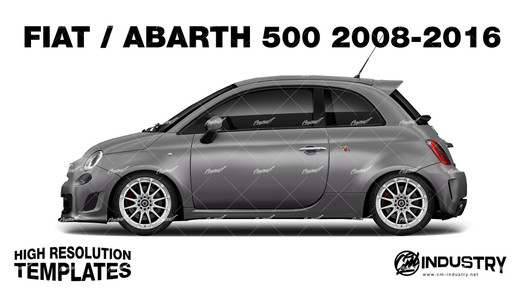 Abarth 500 2008-2016 - Side Car template | Matt