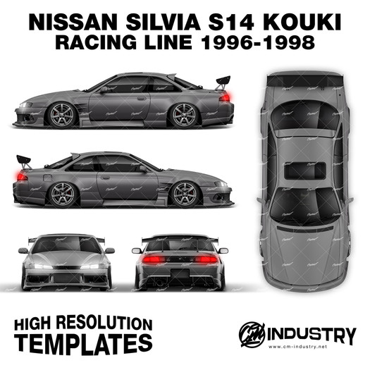 Nissan Silvia S14 Kouki Origin Labo Racing Line 1996-1998 - Full Car template | Matt