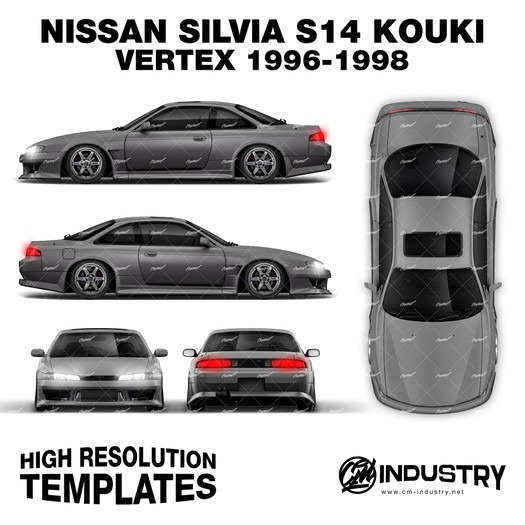 Nissan Silvia S14 Kouki Vertex 1996-1998 - Full Car template | Matt