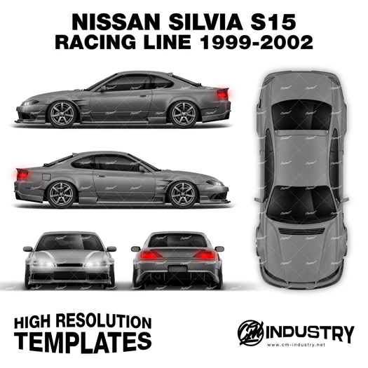 Nissan Silvia S15 Origin Labo Racing Line 1999-2002 - Full Car template | Matt