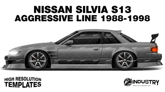 Nissan Silvia S13 Origin Labo Aggressive Line V1 1988-1998 - Side Car template | Matt