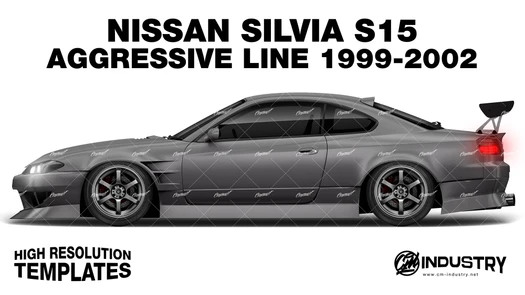 Nissan Silvia S15 Origin Labo Aggressive Line 1999-2002 - Side Car template | Matt