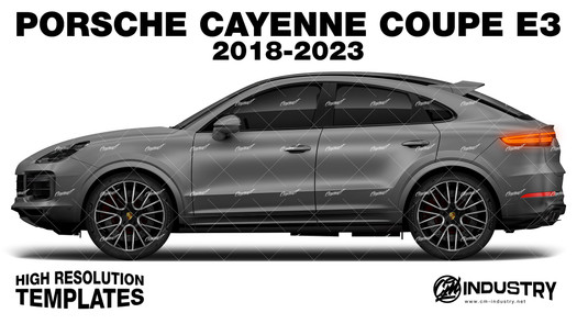 Porsche Cayenne Coupe E3 2018-2023 - Side Car template | Matt