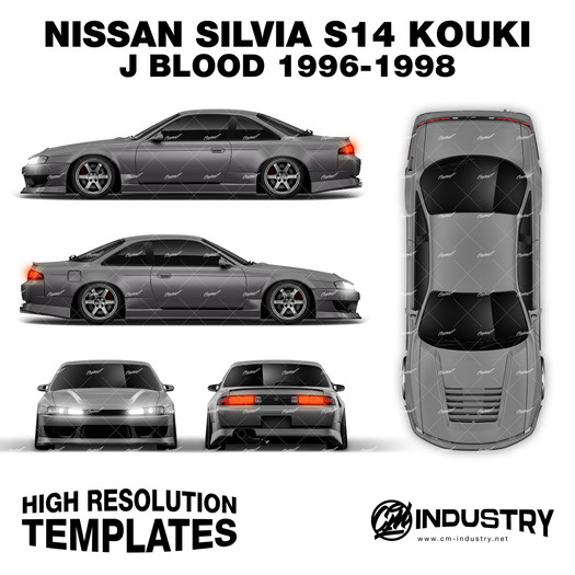Nissan Silvia S14 Kouki J Blood 1996-1998 - Full Car template | Matt