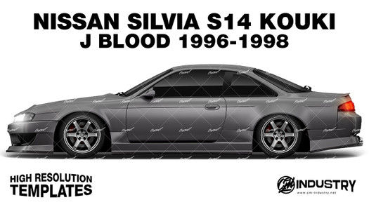 Nissan Silvia S14 Kouki J Blood 1996-1998 - Side Car template | Matt
