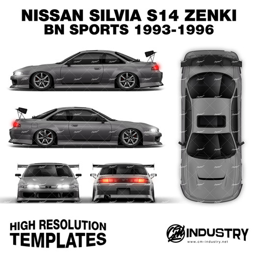 Nissan Silvia S14 Zenki BN Sports V1 1993-1996 - Full Car template | Matt