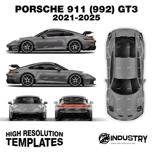 Porsche 911 (992) GT3 2021-2025 - Full Car template | Matt