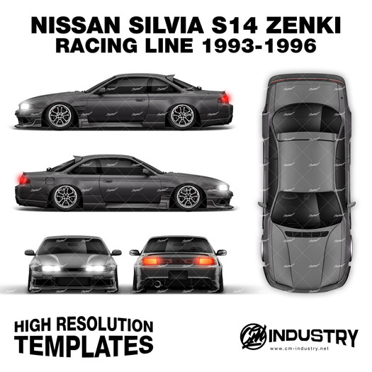 Nissan Silvia S14 Zenki Origin Labo Racing Line 1993-1996 - Full Car template | Matt