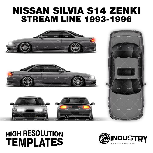Nissan Silvia S14 Zenki Origin Labo Stream Line 1993-1996 - Full Car template | Glossy