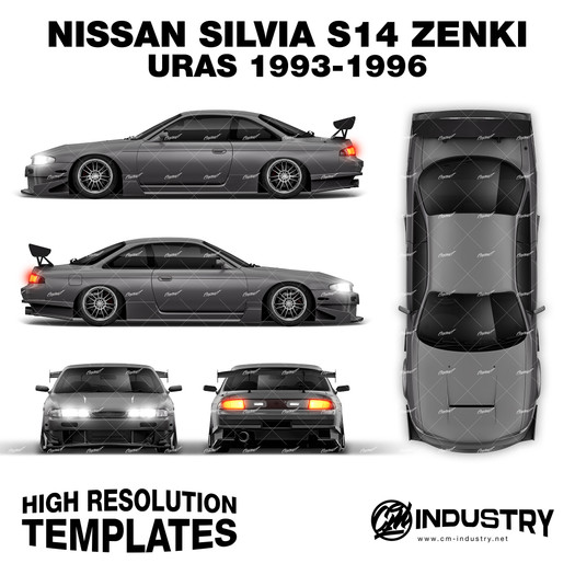 Nissan Silvia S14 Zenki Uras 1993-1996 - Full Car template | Matt