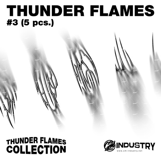 Thunder flames  #3 (5 pcs.) - Graphic Resources