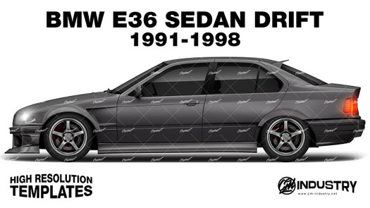 BMW E36 Sedan Drift 1991-1998 - Side Car template | Matt
