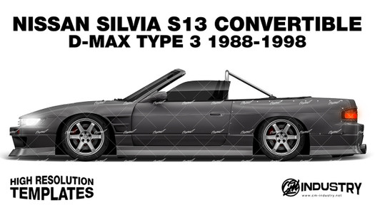 Nissan Silvia S13 Convertible D-Max Type 3 1988-1998 - Side Car template | Matt