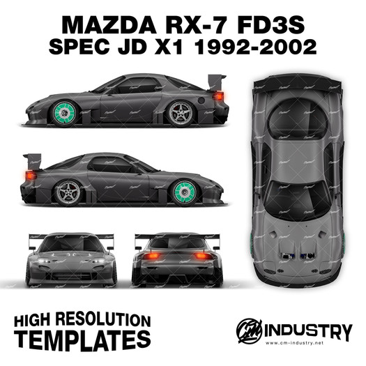 Mazda RX-7 FD3S Spec JD X1 'James Deane' 1992-2002 - Full Car template | Matt