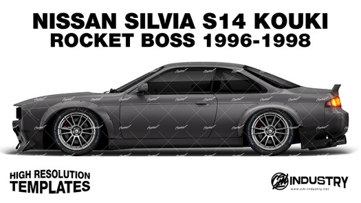 Nissan Silvia S14 Kouki Rocket Boss 1996-1998 - Side Car template | Matt