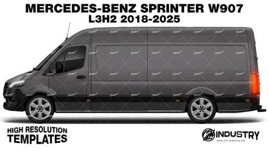 Mercedes-Benz Sprinter W907 L3H2 2018-2025 - Side Car template | Matt